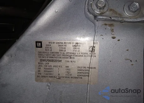 2014 Chevrolet Equinox 1Lt z USA, uszkodzony, nr VIN 2GNFLFEK6E6201941